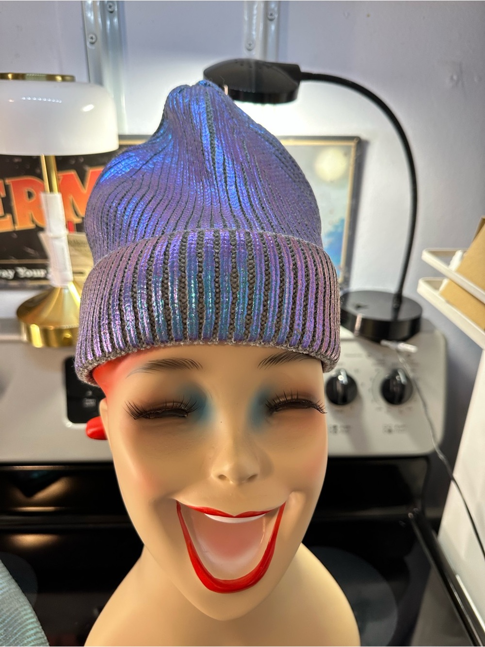 ZARA Women’s Knit Beanie Hat Multi chrome Metallic Size M